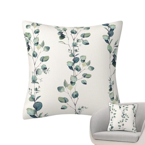 Blumen-Kissenbezüge, gemusterter Sofakissenbezug, grüne Blätter, quadratischer Kissenbezug, für Sofa, Schlafzimmer Blumen-Kissenbezüge, gemusterter Sofakissenbezug, grüne Blätter, quadratischer Kissenbezug, für Sofa, Schlafzimmer von Générique