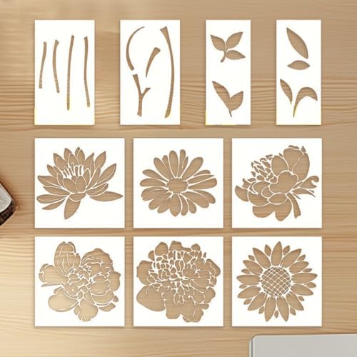 Blumenschablonen für dekorative Malerei | Große wiederverwendbare Blumenschablonen für Handwerk, dekorative Schablonen für Zaun, Garten, Außenbereich, Kunst Blumenschablonen für dekorative Malerei | Große wiederverwendbare Blumenschablonen für Handwerk, dekorative Schablonen für Zaun, Garten, Außenbereich, Kunst von Générique