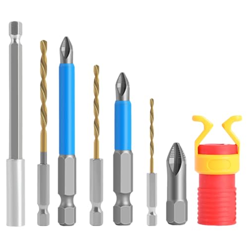 Bohrer-Bit-Set – Schraubendreher-Bit | 8 x Elektrowerkzeug-Set mit Schraubbefestigung, Schraubenausdreher für Holz, rutschfeste Präzision, hohe Verlängerung des Werkzeugs von Générique