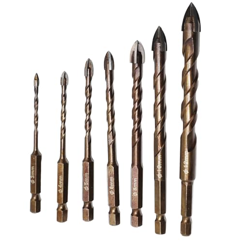 Bohrer-Set für Mauerwerk | Fliesenbohrer | Bohrspitze Hammer für Aluminium, Granit, Placo, Fliesen, Porzellan von Générique