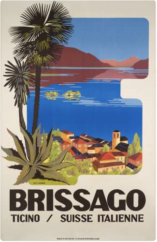 Brissago Schweiz Italienisches Poster Reproduktion – Format 50 x 70 cm auf Luxuspapier 300 g. Hohe Qualität. Alle Formate möglich. von Générique