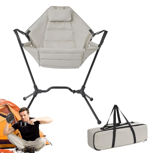 Camping-Schaukelstuhl – Heavy Duty | Klappbare Campingstühle für schwere Erwachsene | Gepolsterter Gartenstuhl mit hoher Rückenlehne, überdimensioniert, für den von Générique