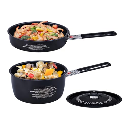 Camping- -Set, Camping-Pfannen zum Kochen, abnehmbarer Griff, gleichmäßige Erwärmung für Küche, Outdoor, Picknick, Familie von Générique