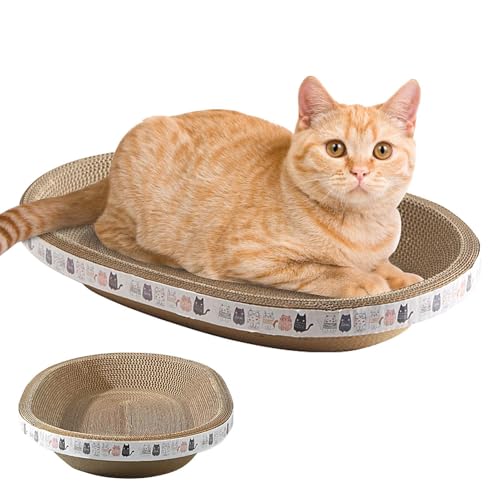 Cat Scratch Board – Kratzbrett für Katzen | Sisal Cat Scratching Pad | Kratzbrett für Katzen aus Pappe in ovaler Form | Möbel für den Innenbereich Catnip Scratch Post von Générique