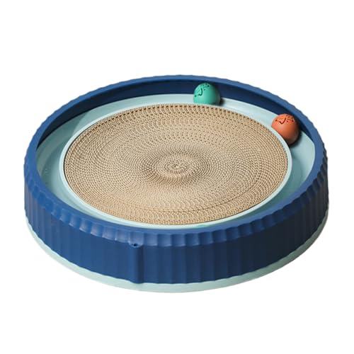 Cat Scratch Pad – Cat Scratcher Cardboard | Cardboard Round Pet Scratcher mit 2 Spielzeugbällen, rutschfeste Basis, tragbares interaktives Haustierzubehör für ein Kätzchenspiel Cat Scratch Pad – Cat Scratcher Cardboard | Cardboard Round Pet Scratcher mit 2 Spielzeugbällen, rutschfeste Basis, tragbares interaktives Haustierzubehör für ein Kätzchenspiel von Générique