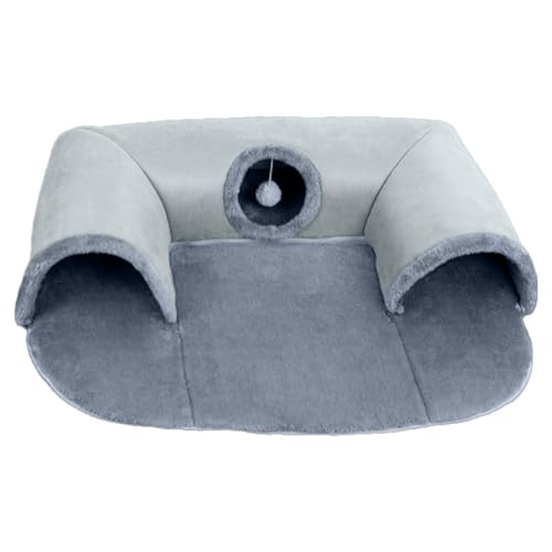 Cat Tunnel – Cat Bed | Cat Bed | Katzentunnel für den Innenbereich, Katzentunnel, Bed mit mehreren Eingängen, Cat Beds Washable U Shape Cat Cave – Seasonal Cat Couch Foldable Play with Plush Ball von Générique