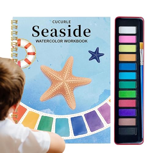 Chook Aquarell-Ordner mit 12 Farben für Erwachsene, Set für Anfänger, Zelte, Zuhause, Learning, Schule, Kunst, Klasse, kreatives Malen, Üben, Aktivitätsset, 8,66 x 6,69 cm von Générique