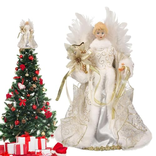 Christmas Angel Tree Topper – Christmas Tree Angel Treetop, Christmas Angel Treetop, Angel Tree Topper with White Feather Wings for Christmas Tree for Christmas Decor Christmas Angel Tree Topper – Christmas Tree Angel Treetop, Christmas Angel Treetop, Angel Tree Topper with White Feather Wings for Christmas Tree for Christmas Decor von Générique