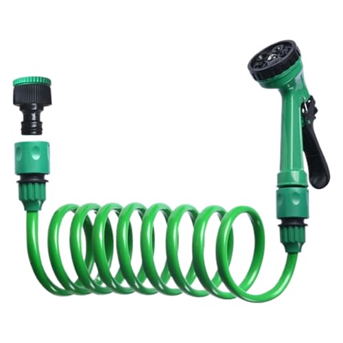 Coil Garden Schlauch – Gartenschlauch ausziehbar | Wasserschlauch mit Sprühdüse | leichtes Bewässerungssystem 5 Bewässerungsmodi, ergonomischer Sprühkopf für Boote, Wohnmobile, Reinigung von M von Générique