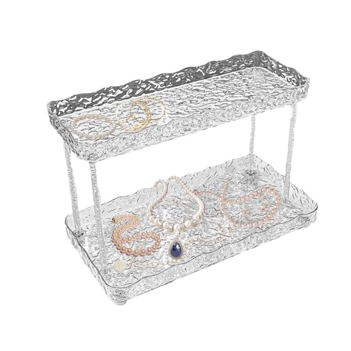 Cosmetic Organizer Rack – Aufbewahrungsregal aus Acryl mit 2 Ebenen, Waschtisch-Organizer für Badezimmertheke | gewellte Desktop-Anzeige, Aufbewahrungslösung für Küchenhaus, von Générique