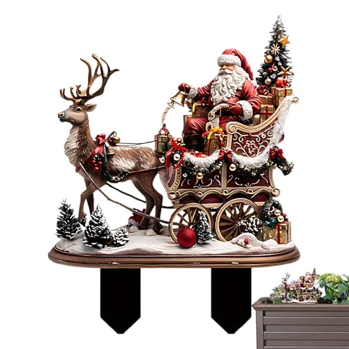 Dekorative Erdnägel für Garten, aus Acryl, 2D, Santa für Weihnachten | realistische und niedliche Dekoration für den Außenbereich, für Rasen, Zäune, Terrasse, Partys Dekorative Erdnägel für Garten, aus Acryl, 2D, Santa für Weihnachten | realistische und niedliche Dekoration für den Außenbereich, für Rasen, Zäune, Terrasse, Partys von Générique