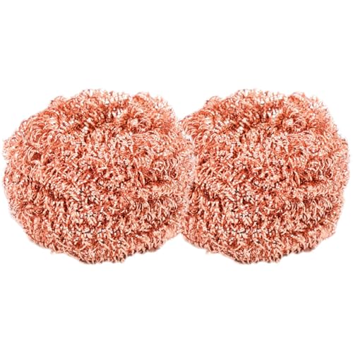 Drahtstaubentferner – Metallstempel zum Schrubben aus Stahl | Spülbürste | Bürstenpläne für flache Reinigungsbürste | 2 Stück Kupferdraht Scurber | Reinigungsmittel verteilen von Générique