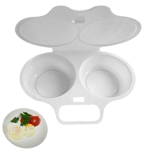 Eierkocher in der Mikrowelle – 2 Hohlräume für hartgekochte Eier | Doppelentleerung pochierter Eierbecher | Mikrowellenbruder | Dampfgarer für Eier, sparen Sie Zeit für Maiskuchen, Eier Eierkocher in der Mikrowelle – 2 Hohlräume für hartgekochte Eier | Doppelentleerung pochierter Eierbecher | Mikrowellenbruder | Dampfgarer für Eier, sparen Sie Zeit für Maiskuchen, Eier von Générique