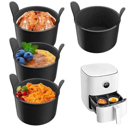 Eierpochierer aus Silikon, Eierkochtopf mit Antihaftbeschichtung, 4er Pack | Eierbecher, Eierkochtopf für Heißluftfritteuse, Backofen, Mikrowelle, Herd von Générique