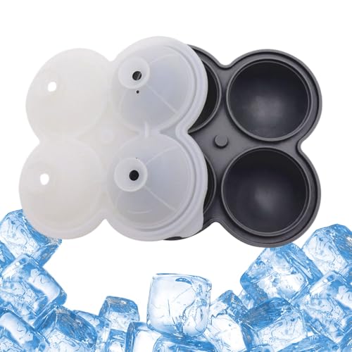 Eiswürfelformen für Whisky | Cocktail Ice Maker – 4 Cavity Silikon Tray Easy Release Small Form Container Ice Ball Maker Form | Eismaker | 4 Hohlräume aus Silikon Küche Kugel Form Ball von Générique