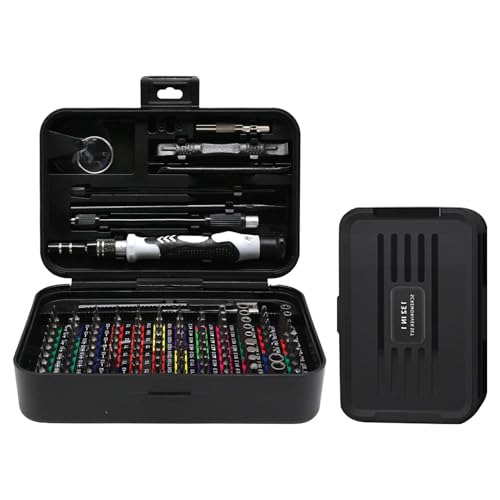 Elektronischer Schraubendreher, 132-teilig, tragbarer magnetischer Schraubendreher, Bohrer, Handwerkzeugset, Multifunktions-Set für Spielkonsole und Uhr von Générique