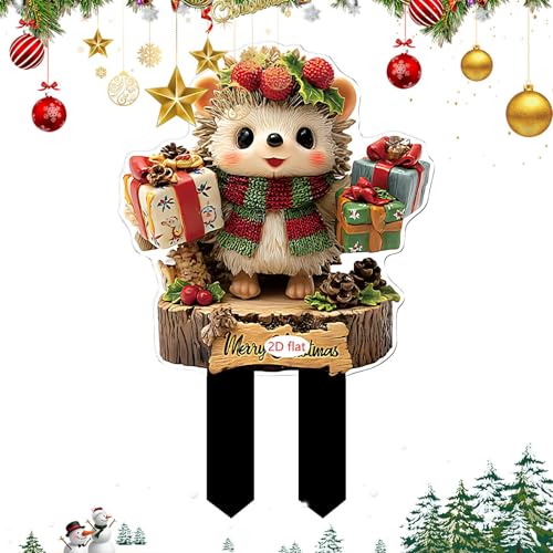 Erdspieße für Weihnachtsdekoration für den Außenbereich | Dekorative Gartenheringe für Weihnachtsdekorationen | Partyzubehör aus Acryl flach 2D für Rasen Blumentopf Auffahrt Terrasse Balkon Hinterhof von Générique