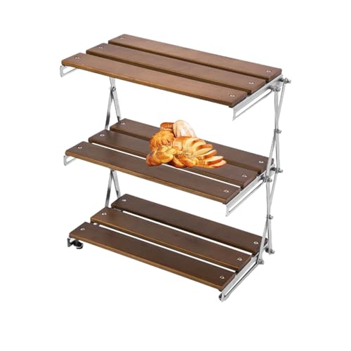 Faltbarer Campingständer, Faltbarer Ständer für Camping | Faltbarer Organizer, 3-lagiges Picknick-Schreibtischregal | Camping Regal Organizer Stabil und robust für Picknick von Générique
