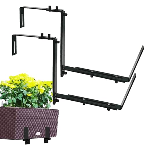 Fenstergriffe – 2 Stück Geländer-Pflanzer aus Metall verstellbar | Robuste Halterung für Balkon und | Pflanzkasten im Freien für Gartenpavillon Terrasse | Stützbügel von Générique