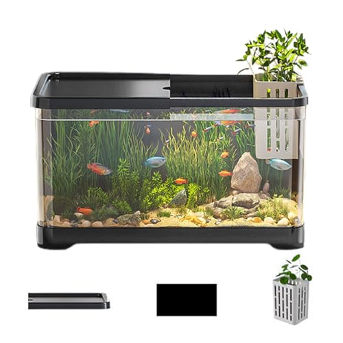 Fischtank-Set – kleines Aquarium | Set für Aquarien für Salzwasser, dekorativ, klar, kreatives Aquarium mit Korb, vielseitiges Glas, polyvrierbar und leicht verstellbar für Quallen, Guppy, von Générique