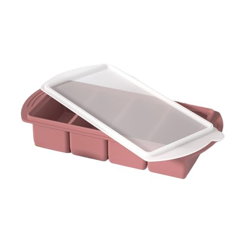 Freezer Silikon Tray, Portionierbehälter, 4-Kavity Wiederverwendbares Design, flexibles Easy Release Silikon, 29 x 14 x 5,12 x 5,2 cm, für Küche Meal Prep Soup Broth Saft Wine von Générique