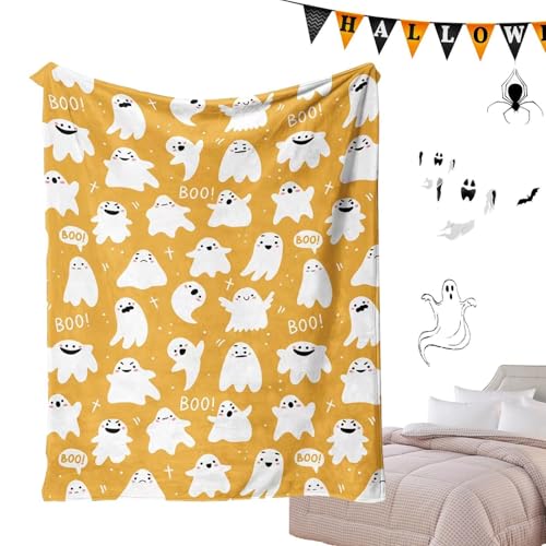 Geisterdecke, niedliche Halloween-Decke, warme und gruselige Halloween-Decke für Erwachsene | Bequeme Plüschdecke für Halloween, Halloween-Dekorationen für Schlafsofa von Générique