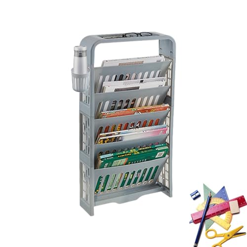 Générique 5-Tier Bookshelf – Resin Hand Figur Holding | Kids Bookcase | Moveable Storage Book Rack | Textbook Storage Rack | Classroom Table Side Bookshelf von Générique