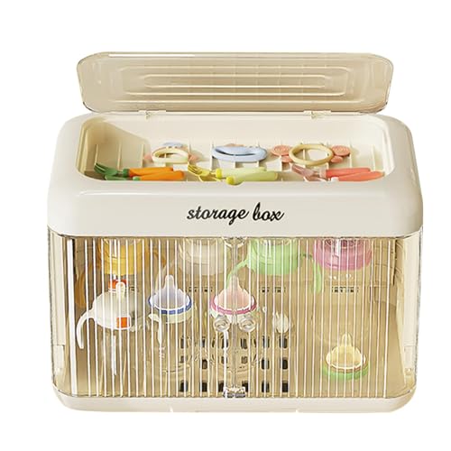 Générique Aufbewahrungsbox für Milchflaschen – für Babyflaschen | Großer Containerhalter Organizer Aufbewahrungsbox mit Abtropfgestell Flaschenhalter Staubdicht Trockenhalter Transparent A von Générique