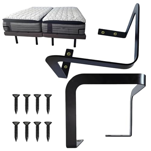 Générique Bettgestellhalter – Set mit Haltestangen aus Stahl, rutschfester Bettstopfen | robuste Griffhalterung mit 8 Schrauben für Murphy-Betten, Bettdecke von Générique