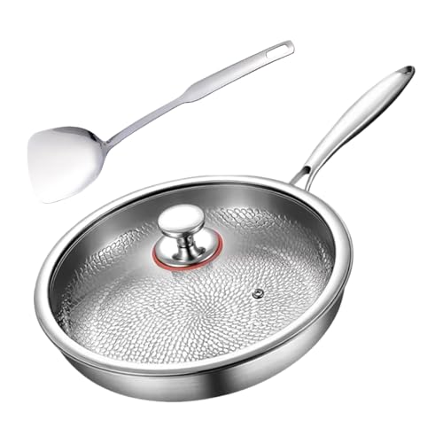 Générique Bratpfannen und Bratpfannen | tiefe Antihaft-Pfanne mit Deckel und Spatel, vielseitiges Küchenset für Fisch, Steak, Pfannkuchen und Anbraten von Générique