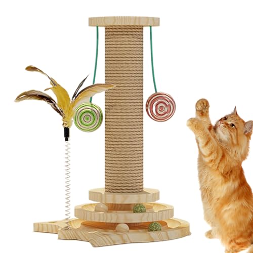Générique Cat Scratch Post, Sisal Cat Scratcher, Interactive Reusable Anti-Tilting Kitten Toy for Home, Ermutigt Übung und Keeping Kittens Entertained Indoors on the Floor von Générique