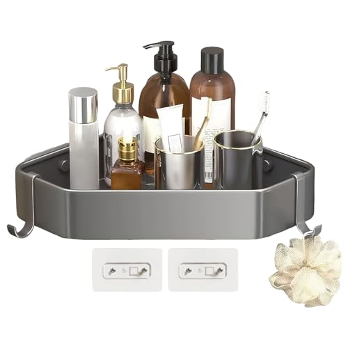 Générique Eckregal für Dusche – dreieckiger Organizer für Badezimmer | Eckregal, dreieckig, robust, ohne Bohren, für Wohnwagen, Badezimmer, Wohnungen und Haus von Générique