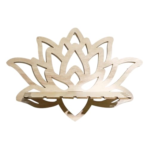 Générique Flower Shaped Shelf, Holzwandregal, hängbares Kristalldisplay, Hollow-Out Design Raum, vielseitig einsetzbar, geringes Gewicht für Schlafzimmer, 8,94 x 12,99 Zoll von Générique