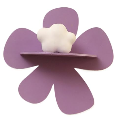 Générique Holz-Blumenwandschild, dekorativ, schwimmend, niedlich, Funky Shape Design, natürliches Holz, , ideal für Wohnzimmer, Schlafzimmer, Aufbewahrung, Boho Home Styling von Générique