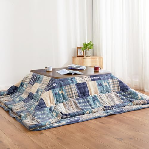 Generique Japanisches Kotatsu-Heiztisch-Set Winter-Couchtisch Mit Futon-Teppichheizung Kotatsu-Tisch Mit Futon-Teppichheizung(A,120 * 80 * 41cm) von Generique