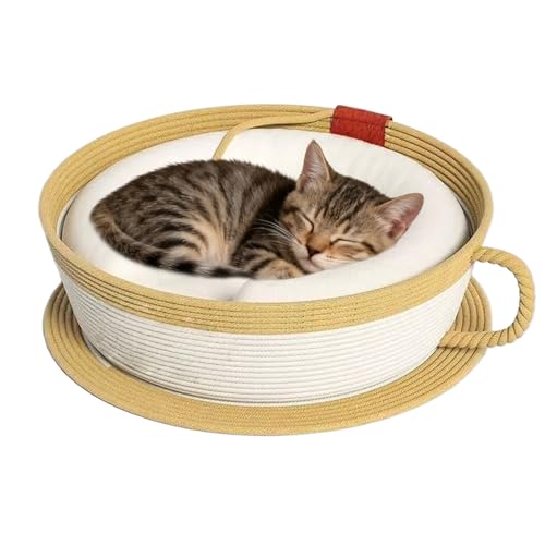 Générique Katzennest | Form Kaffeetasse Kissen – Bett aus geflochtenem Baumwollseil weich für Katzen – für Büro, Tisch, Nachttisch, , Auto, Sofa, Haus, Weihnachten, Winter Générique Katzennest | Form Kaffeetasse Kissen – Bett aus geflochtenem Baumwollseil weich für Katzen – für Büro, Tisch, Nachttisch, , Auto, Sofa, Haus, Weihnachten, Winter von Générique