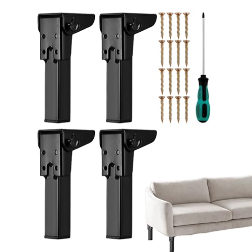 Générique Klappbare Tischbeine – Set mit 4 verstellbaren Füßen für Tisch – Möbelfüße mit Gummischutz für Schrank, Sofa, Kommode, Bett von Générique