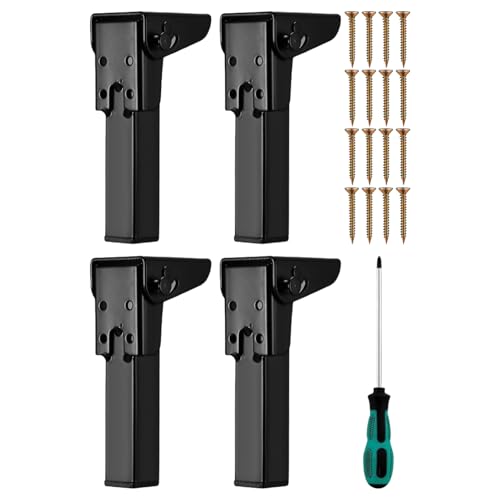 Générique Klappbares Tischbein, Set mit 4 Campingtischbeinen, Möbelfüße mit Bodenschutz aus Gummi für Stuhl, Schreibtisch und Kommode von Générique