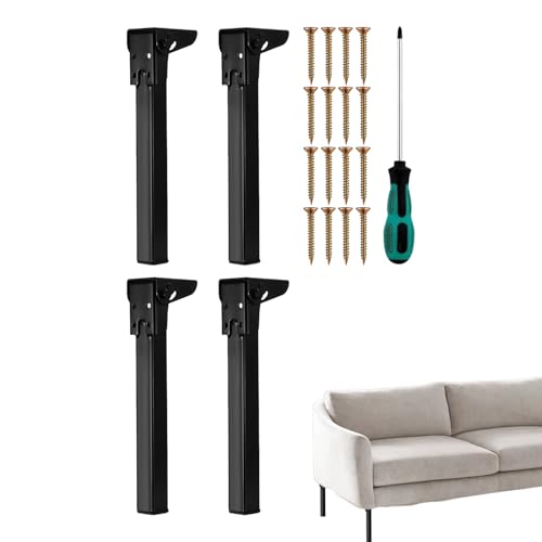 Générique Klappbares Tischbein | Set mit 4 Camping-Tischbeinen, Möbelfüße mit Gummischutz, für Schrank, Sofa, Kommode, Bett von Générique