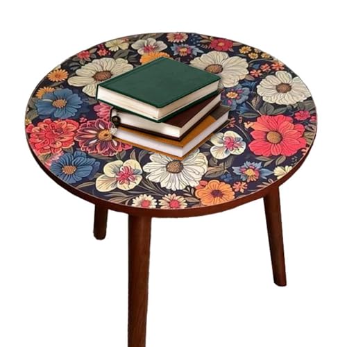 Générique Kleiner Couchtisch, runder Couchtisch | Kleiner runder Couchtisch aus Holz | Kleiner Beistelltisch Nachttisch, Ecktisch für Garten, Flur, Balkon von Générique