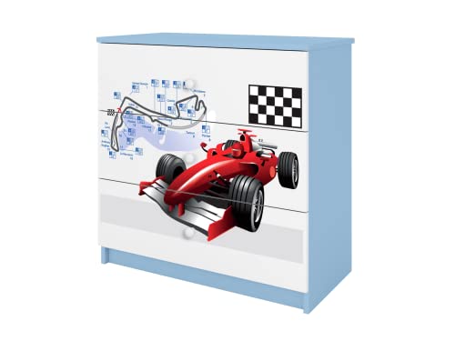 Générique Kommode Baby – Formel 1 – aus Spanplatten, 81 x 41 x 80,5 cm, 3 Schubladen, Farbe Blau von Générique