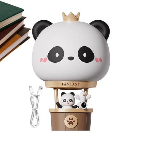 Générique Panda Night Light, Hot Air Balloon Table Lamp, 3.54 x 5.35 in 3 Gear Dimmable Lights, wiederaufladbar, Atmosphäre, süßes Panda-Design für Schlafzimmer und Nachtstand von Générique