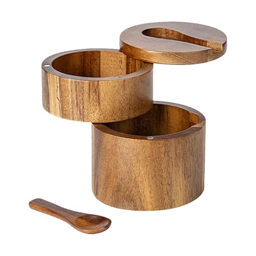 Générique Salt Cellar Storage Box, Stylish Sea Salt Containers, Round Salt Keeper Bowl for Kitchen, Ideal Holder for Seasoning, Pepper and Bath Salt, Decorative Salt Storage Solution von Générique