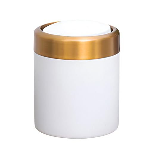 Générique Schreibtisch-Mülleimer, Thekenabfalleimer | 1,5 Liter Tischabfalleimer Abfalleimer mit drehbarem Deckel aus 304 Edelstahl für Theke, Tisch von Générique