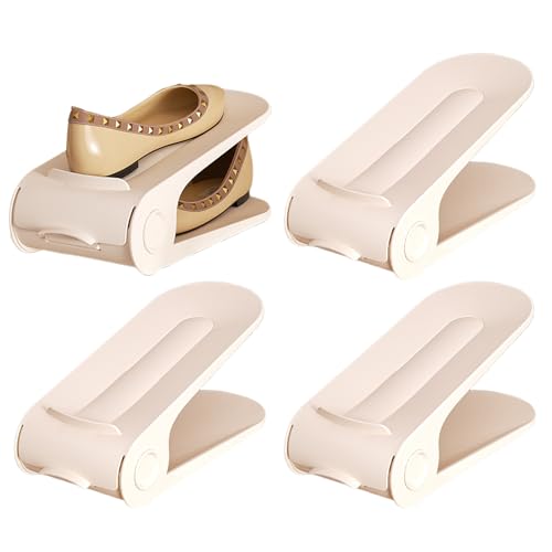 Générique Shoe Slot Organizer, 4 Stück, verstellbar, doppelschichtig, platzsparend, Schuhaufbewahrung für Schließfächer, Garage, , Unterbed, Boden, Eingangsbereich, Wanddisplay und mehr von Générique