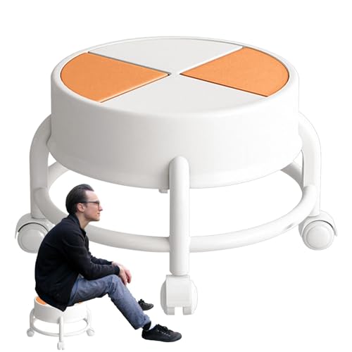 Générique Stool Chair – Low Roller Seat | Stool Wheels | Low Height Rolling Chair with Wheels Low Height Rolling Stool Pedicure Stool for Home Garage Fitness Low Rolling Stool von Générique