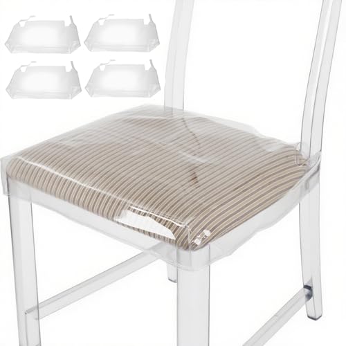 Générique Stuhlhussen für Esszimmerstühle aus PVC, transparent, für Esszimmerstühle, verstellbar, wasserdicht, transparent, wasserdicht von Générique
