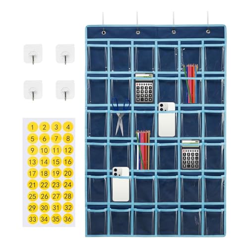 Générique Transparentes Taschenbrett für Klassenzimmer, Handyhalterung, nummerierte Aufkleber, Wandaufbewahrungstasche für Taschenrechner und Mobiltelefone in der Schule und in der Schule Générique Transparentes Taschenbrett für Klassenzimmer, Handyhalterung, nummerierte Aufkleber, Wandaufbewahrungstasche für Taschenrechner und Mobiltelefone in der Schule und in der Schule von Générique