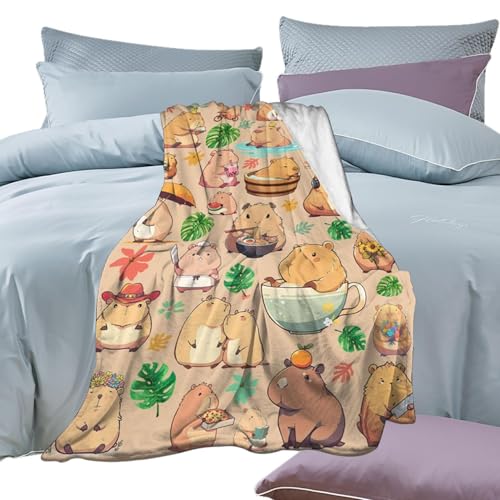 Générique Weiche Flanelldecke, Capybara-Decke CYY | weiche Capybara-Bettdecke, Capybara-Decke aus Flanell, Capybara-Decke für Capybara-Decke, Couv von Générique