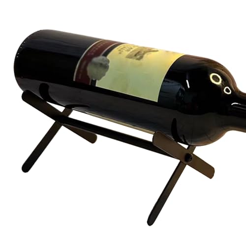 Générique Weinregalständer – Weinregal aus Metall, horizontaler Champagnerständer für die Präsentation einer einzelnen Flasche | dreieckige Halterung, Tischständer für AMAT von Générique